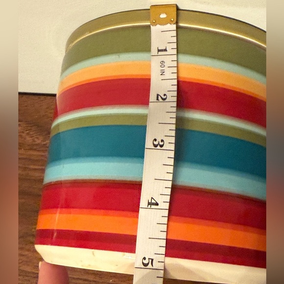 Pier 1 Imports Ceramic Canister With Lid Summer Stripes Ironstone Multicolor - Picture 5 of 5